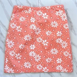ANN TAYLOR LOFT Coral Floral Daisy Pencil Shirt